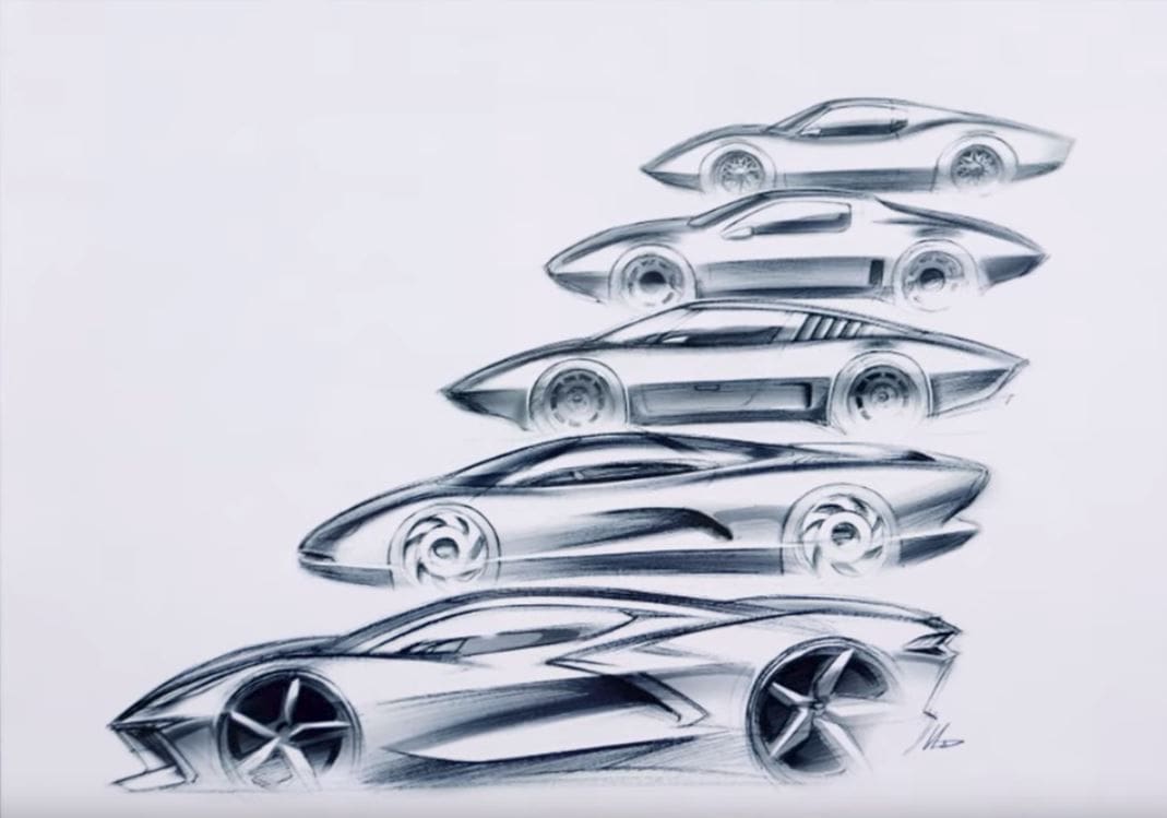 KÃ©ptalÃ¡lat a kÃ¶vetkezÅ‘re: â€žEarly Mid-Engine Corvette Design Sketchâ€