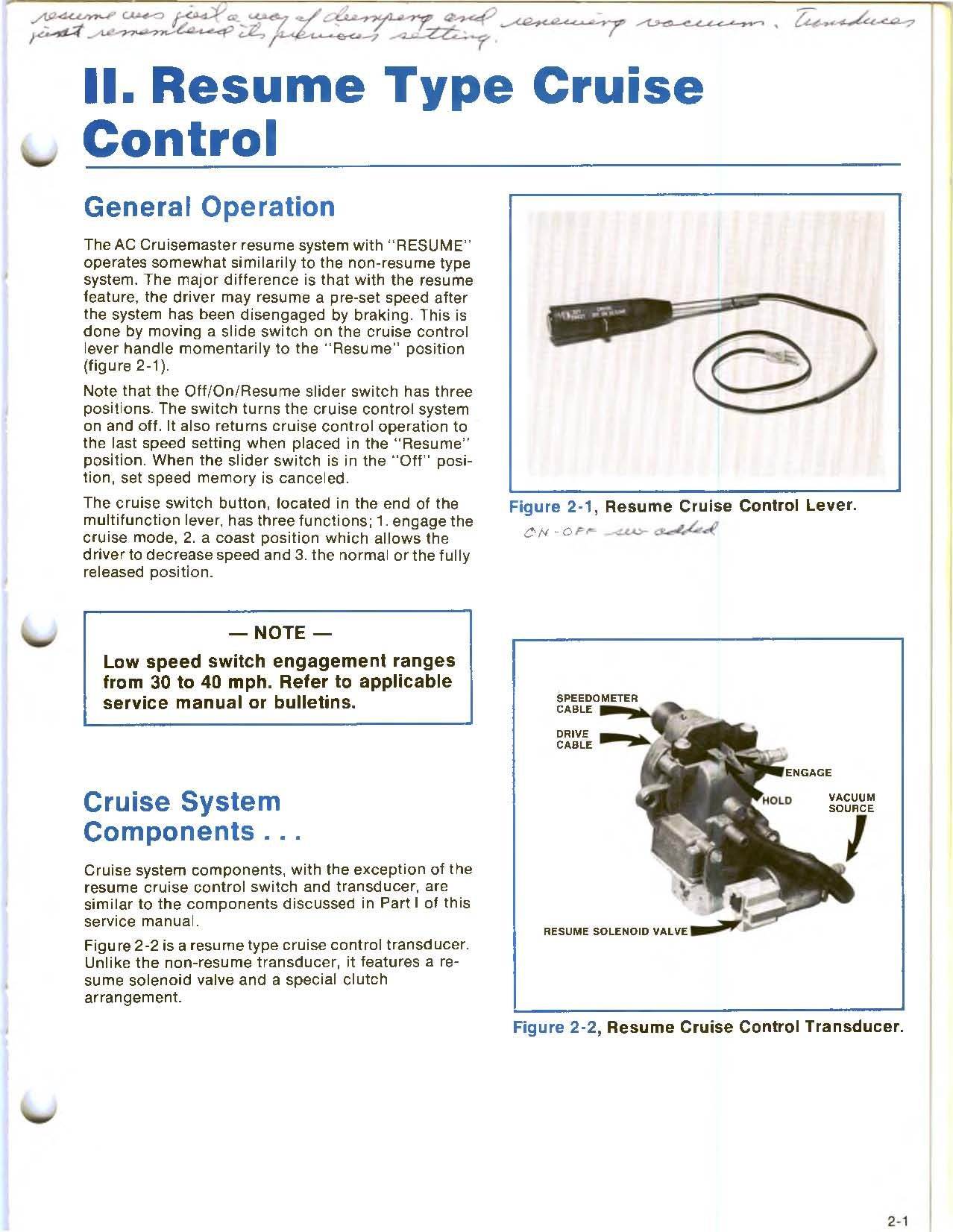 Cruise Control Troubleshooting Vacuum Part identification