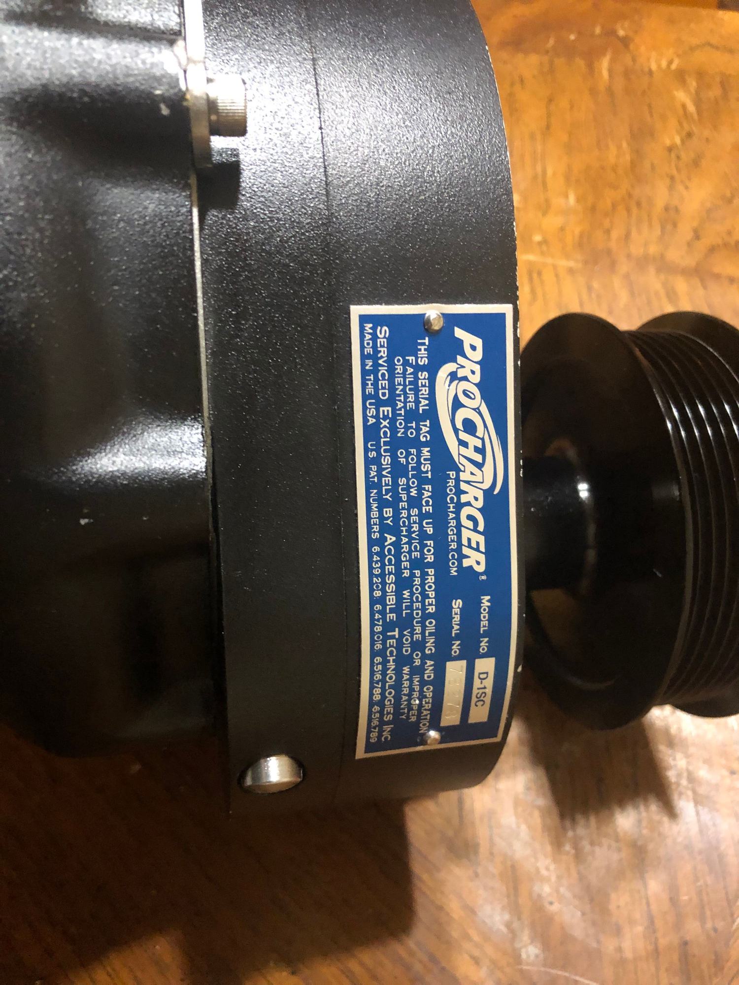 FS (For Sale) D1SC Procharger, reverse rotation with 4.25 pulley power