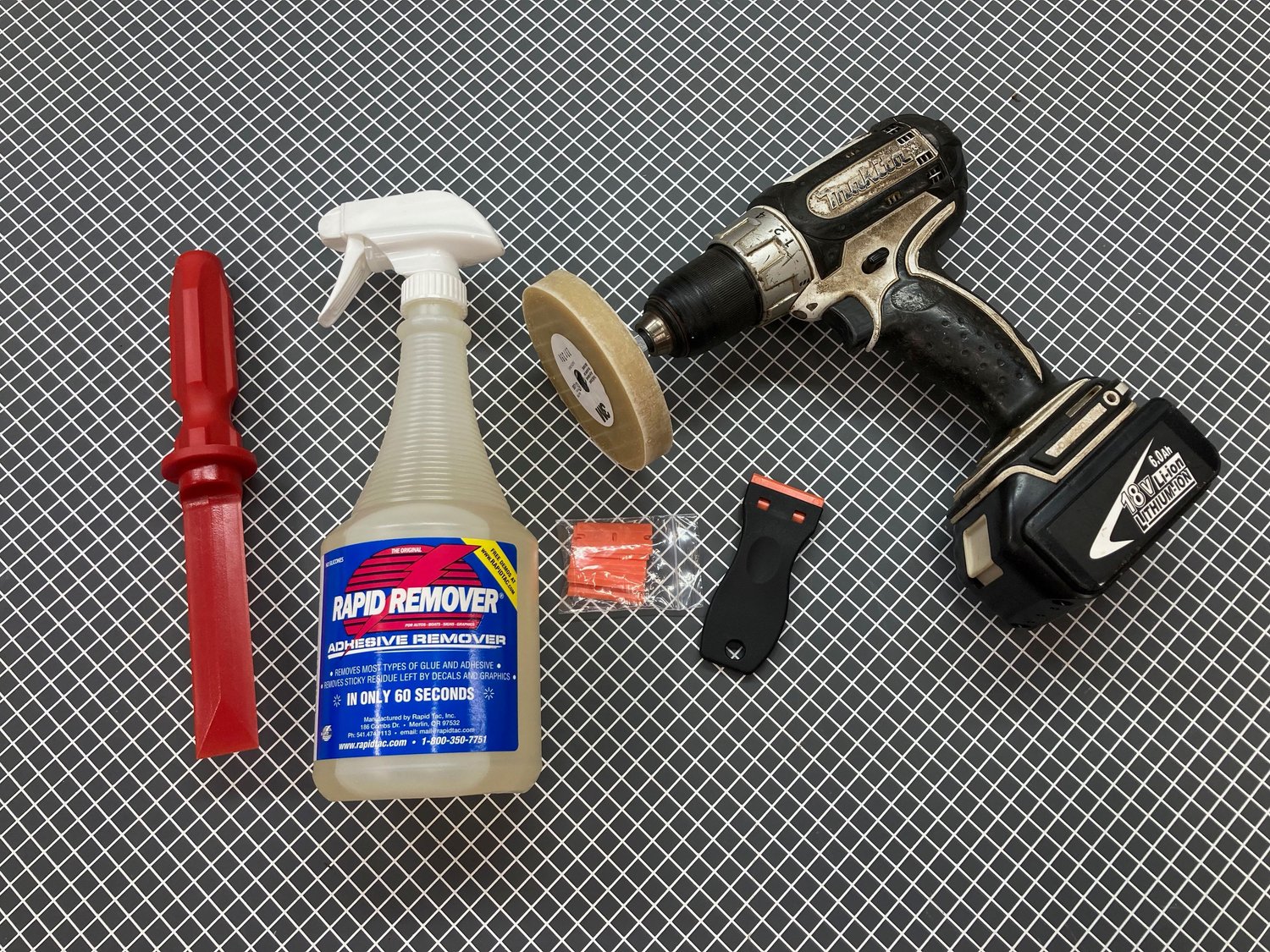 Plastic razors, Rapid-Remover & 3M wheel
