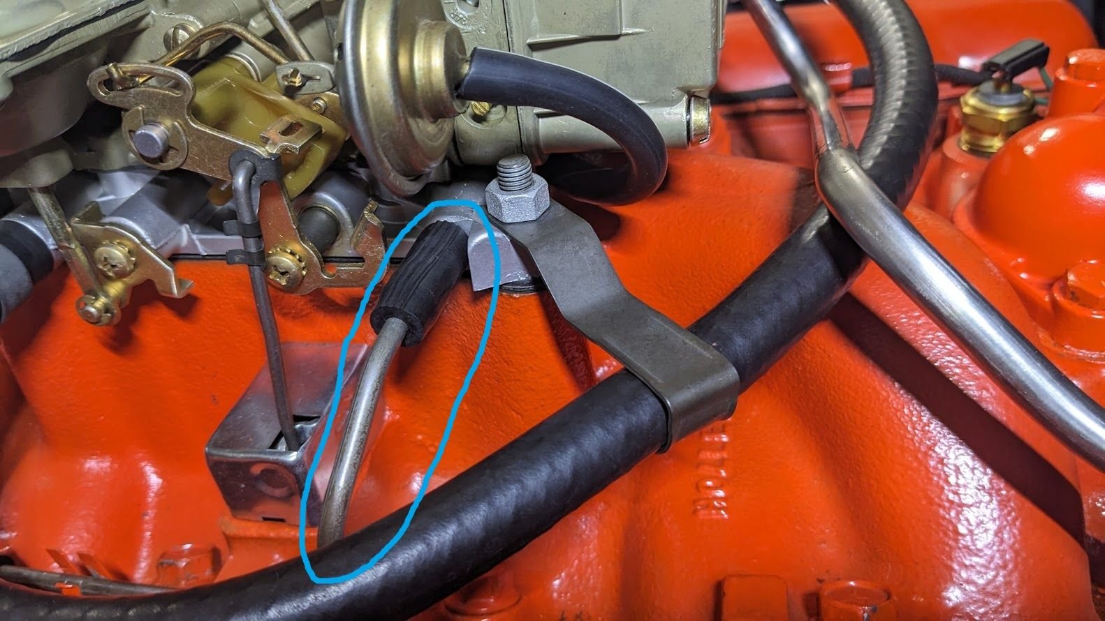 Pulling this vacuum line out I scratched my valve cover  (uurrgghh)