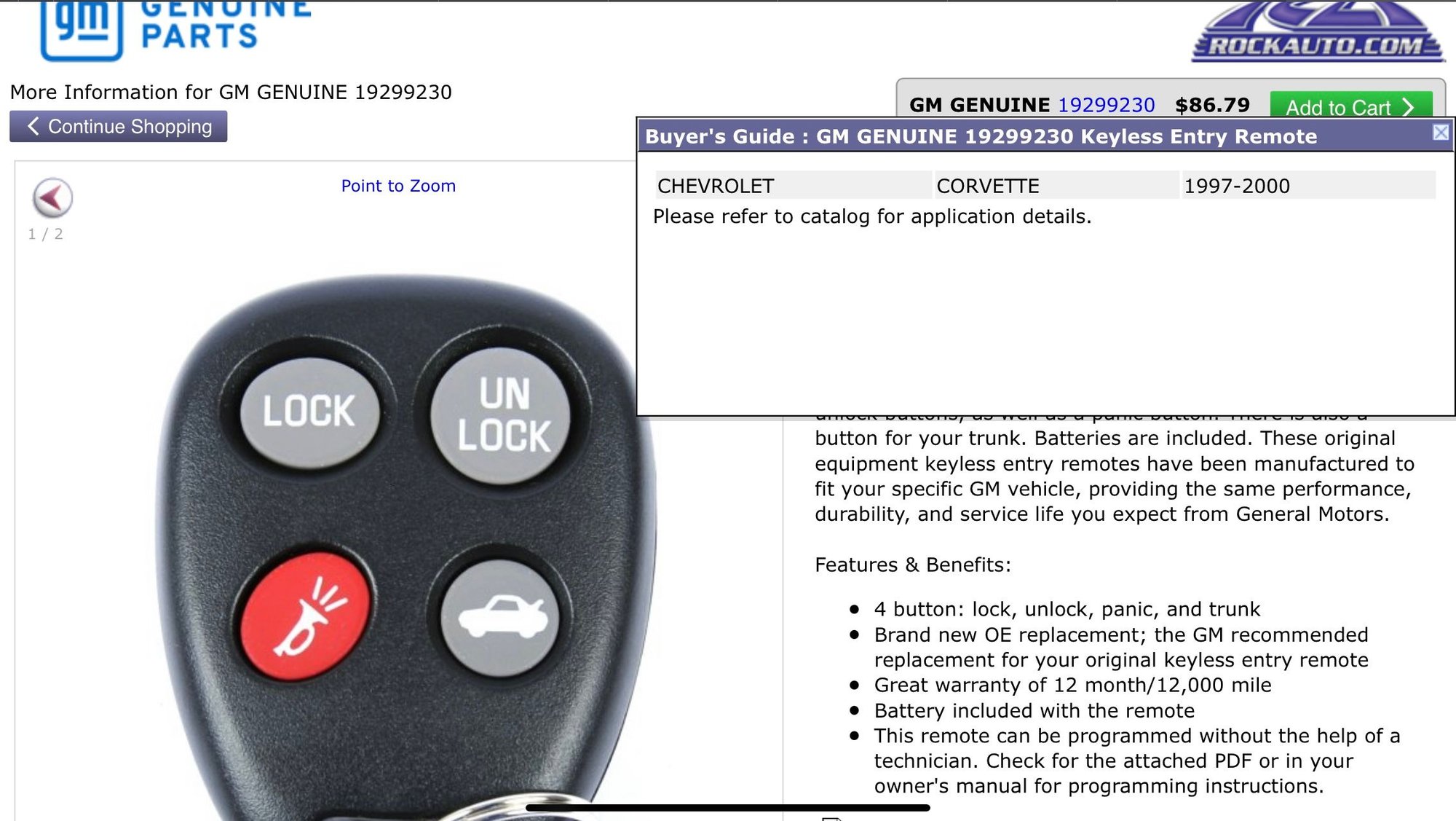 2000 Corvette Key Fob Replacement Confusion CorvetteForum Chevrolet