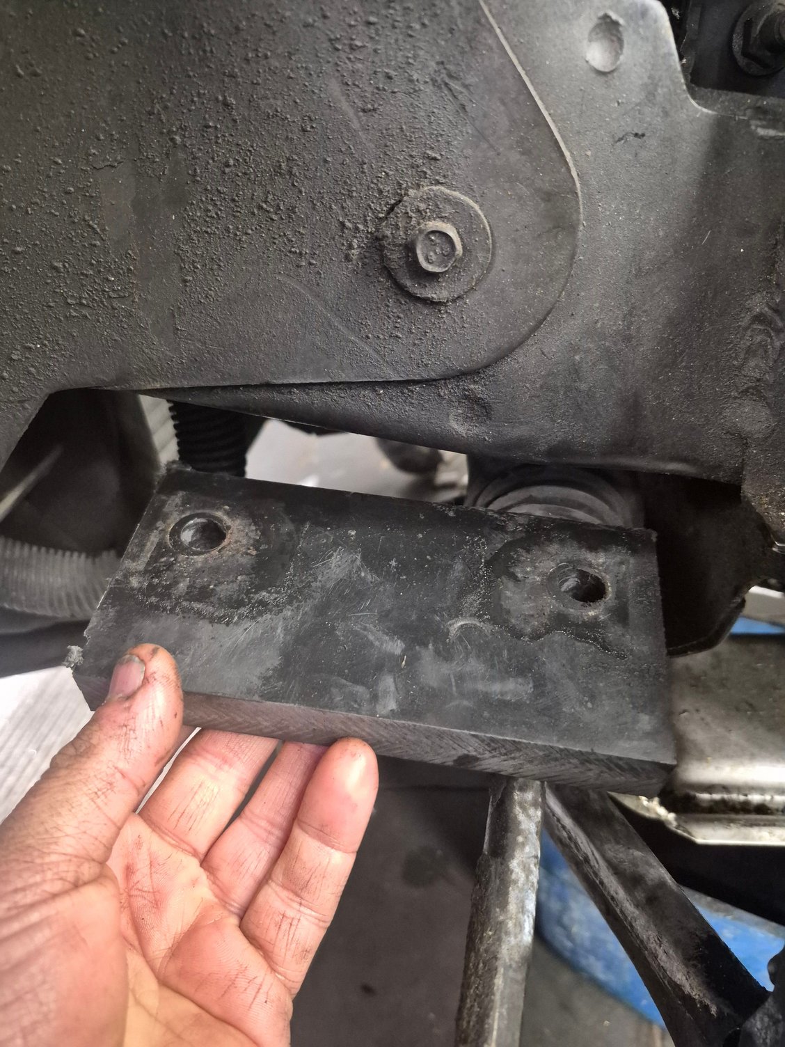 3/4 delrin spacer with M10-1.5 x 60mm bolts.  