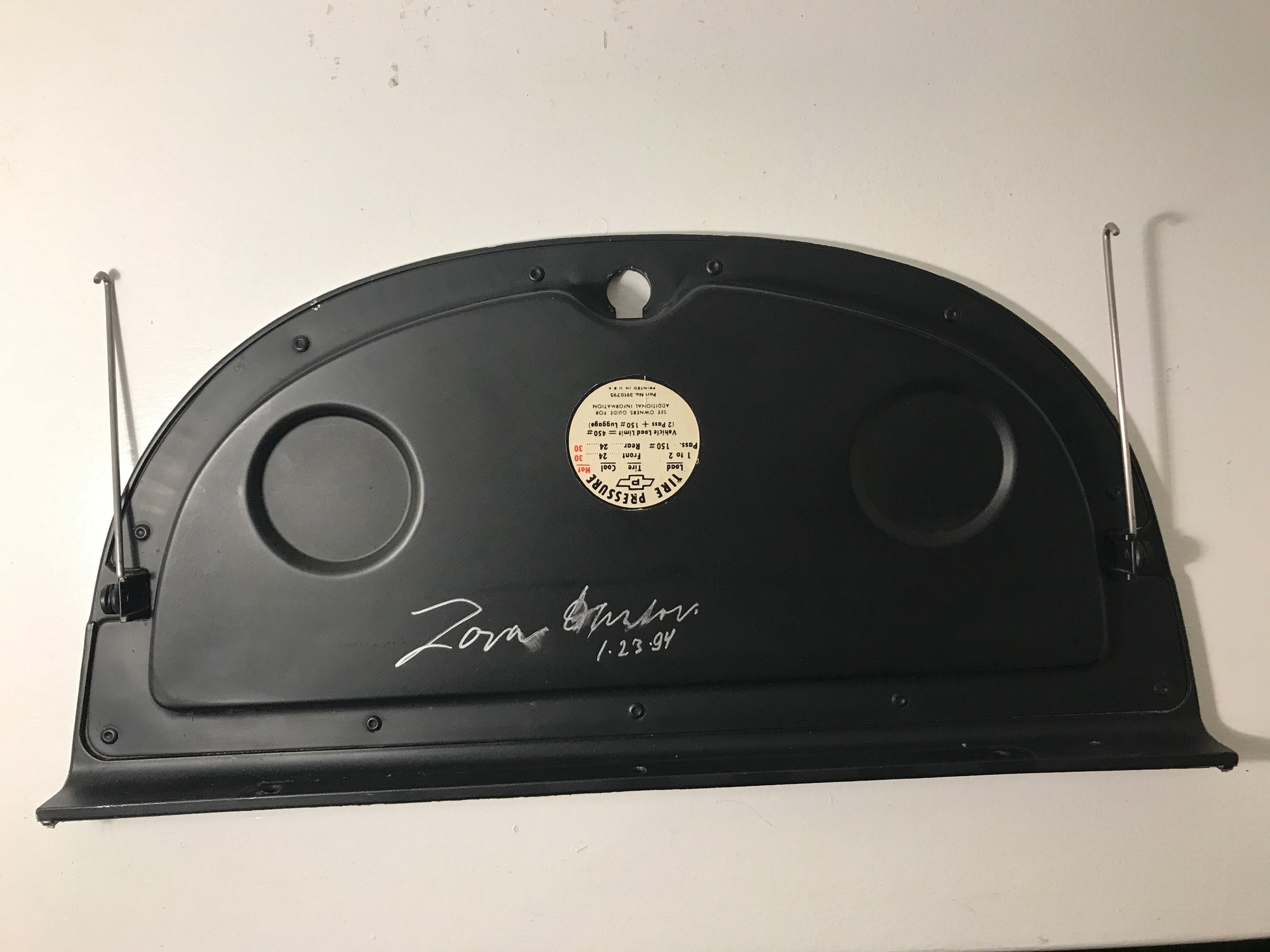 FS (For Sale) 1966 67 Glove box door autographed by Zora Duntov
