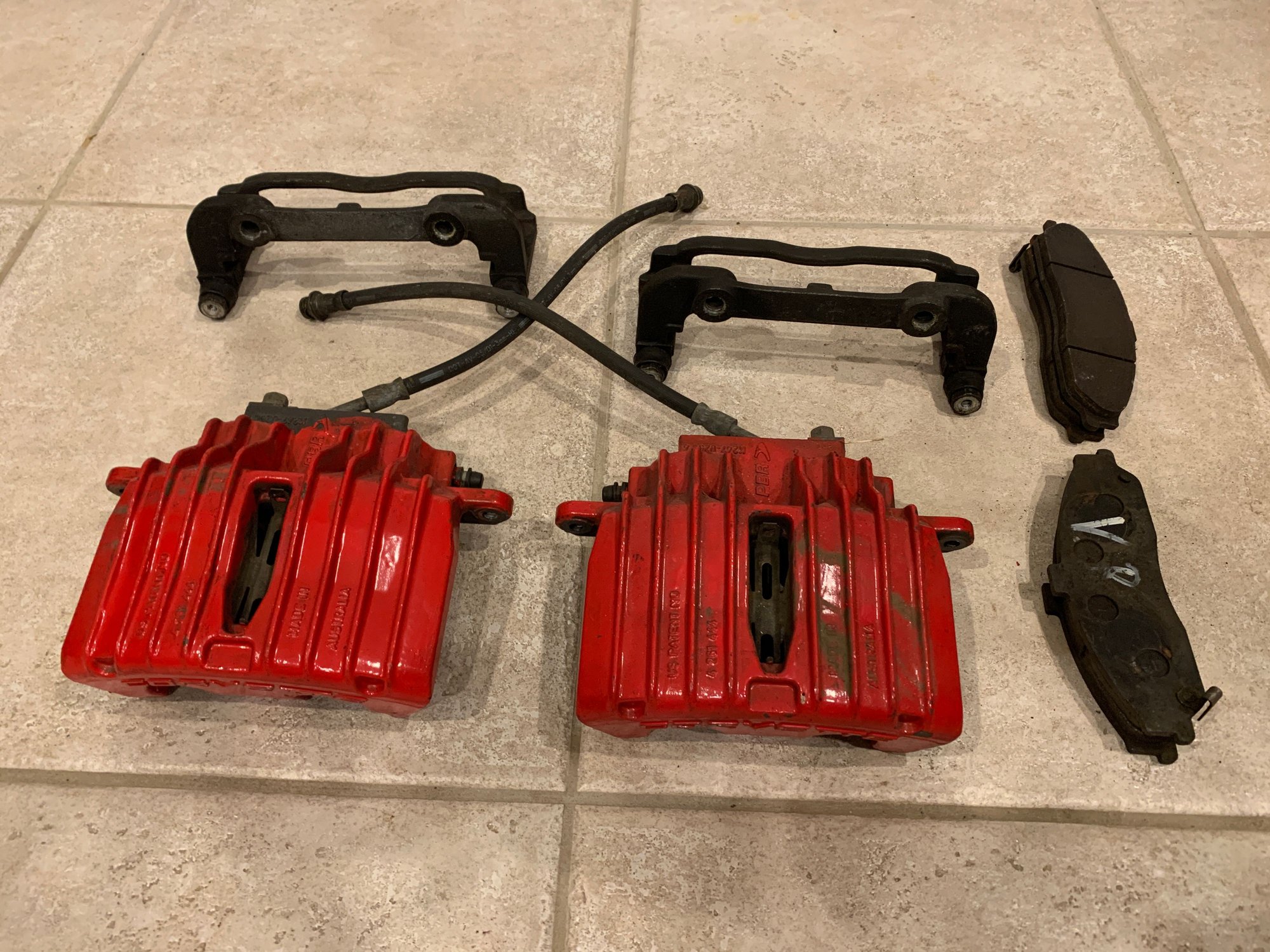 FS (For Sale) C5 Z06 style red brake calipers with pads and brackets