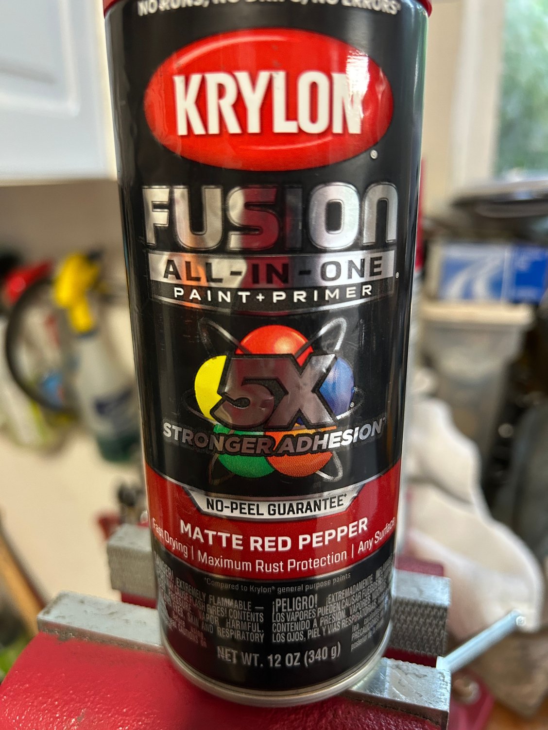 This is the Krylon Matte Pepper Red that was closer but not quite what I wanted.