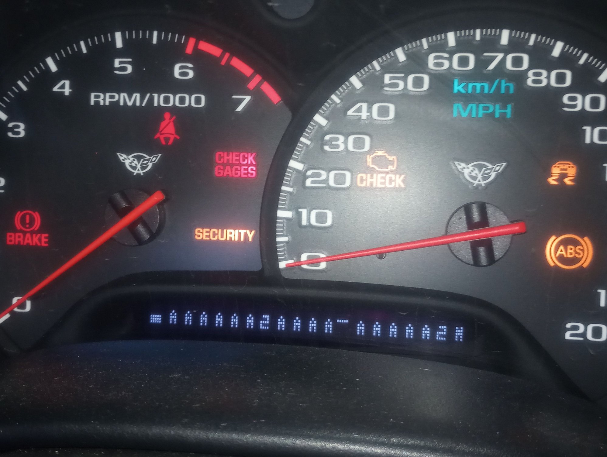 Gauges unresponsive, ABS and traction lights were a preexisting problem.