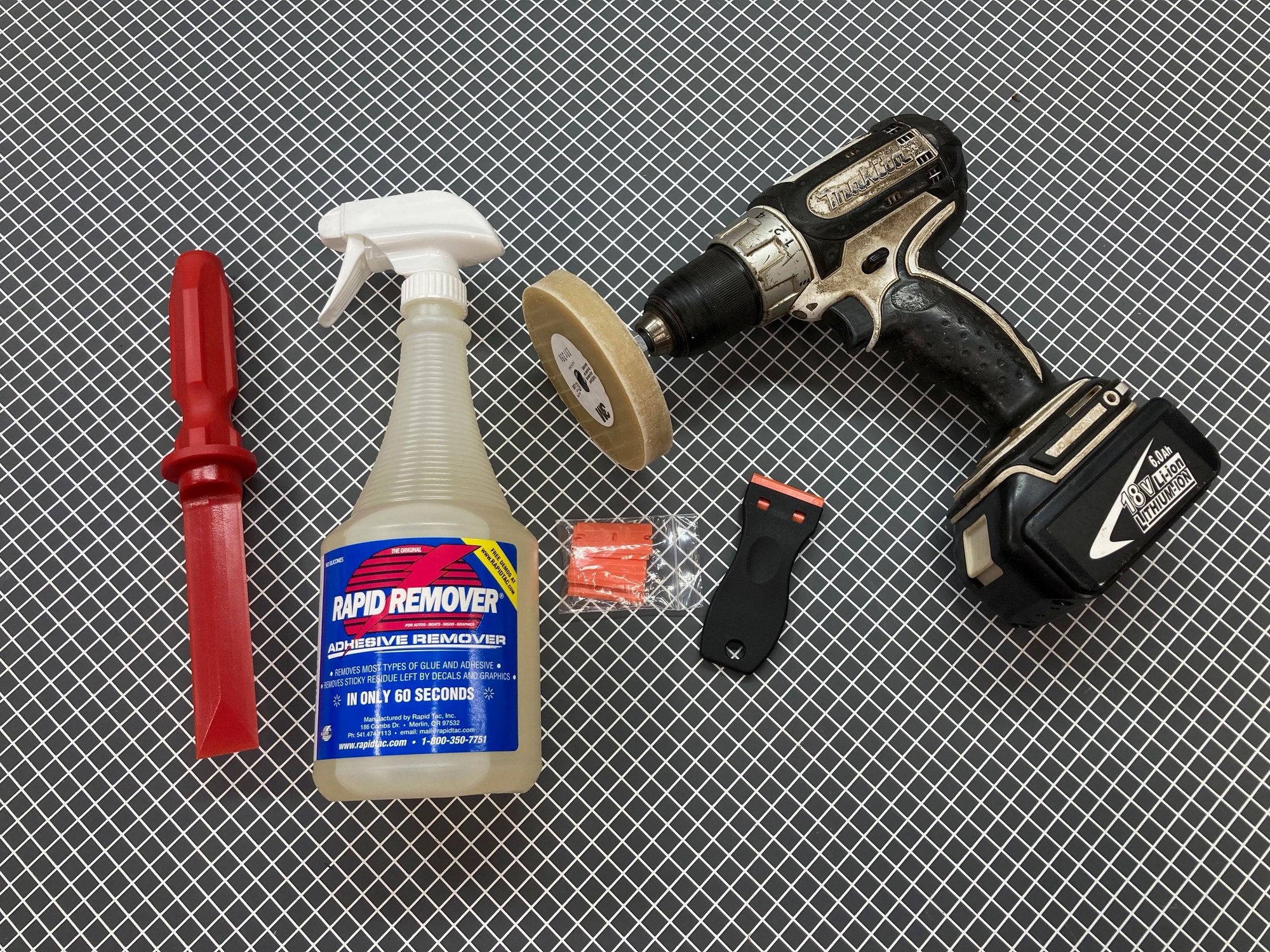 Plastic razors, Rapid-Remover & 3M wheel