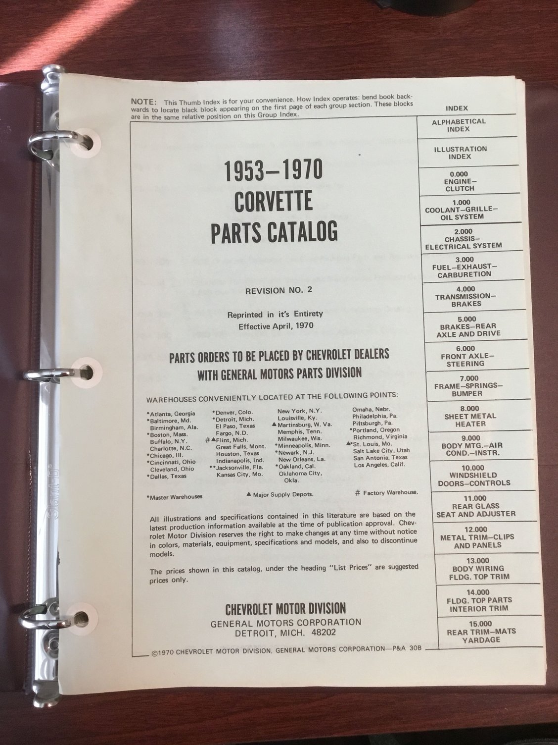 FS (For Sale) GM Parts Manual, 1953 thru 1970 CorvetteForum