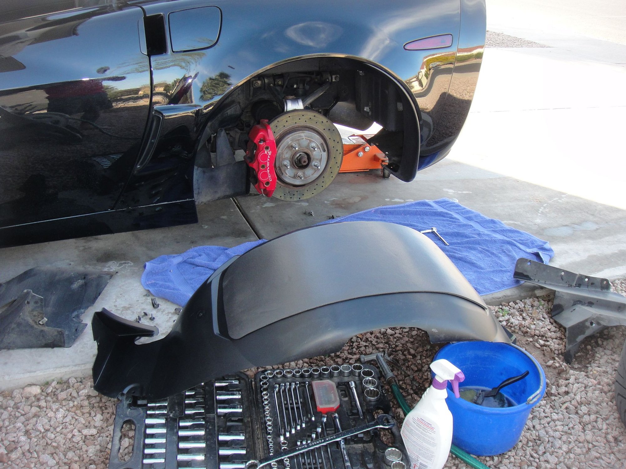 Z06 Ripped the inner fender liner out of my left rear! 345's + lowered