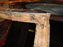 There was almost no rust visible before I pulled the (loose) windshield. There are three holes are large enough to put several fingers into.