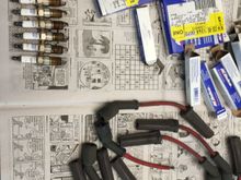 Plugs and wires. 