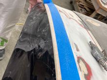 rear fender was cut lower than the tape line unlike the other side