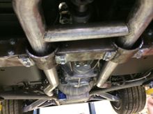 frame mods to facilitate exhaust removal for coating and later maintenance