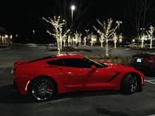Corvette at Night Christmas 2013