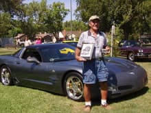 My Dad visiting from Fla. Glass on the Grass Show 1st place plus Sponsor Award before major body mods.