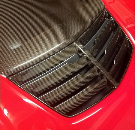 Alternator Cover Black Carbon Fiber Vinyl Inlay for 2014-19 Corvette Z06 Steel 