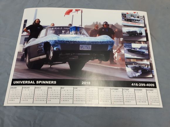 I went into a fabrication shop and this car was sitting there. A nice guy, he gave me this calendar.