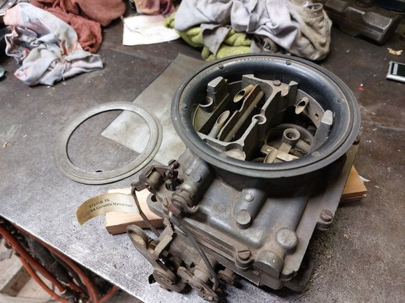 Plastic adapter raises the air filter base up 3/4"