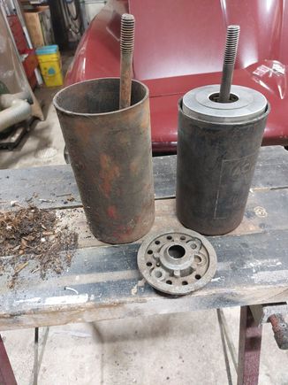 Canisters with GM adapter. The third hole is the bypass valve.