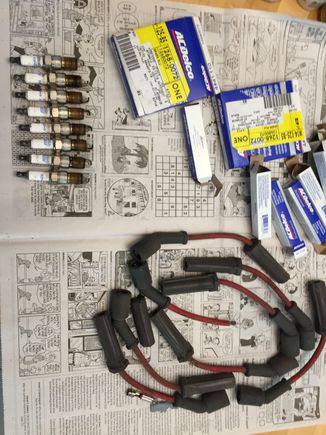 Plugs and wires. 
