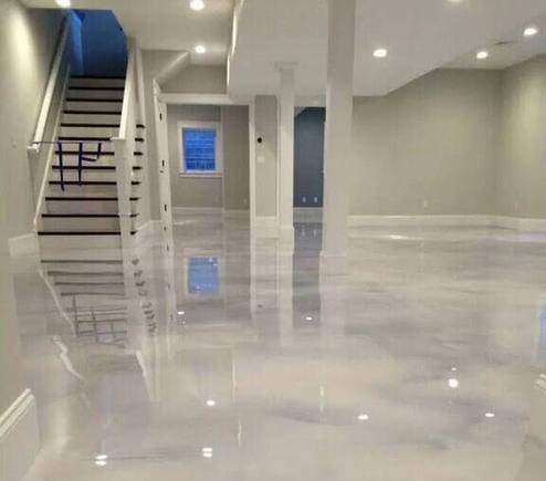 not mine, but metal epoxy floors look the best to me.
