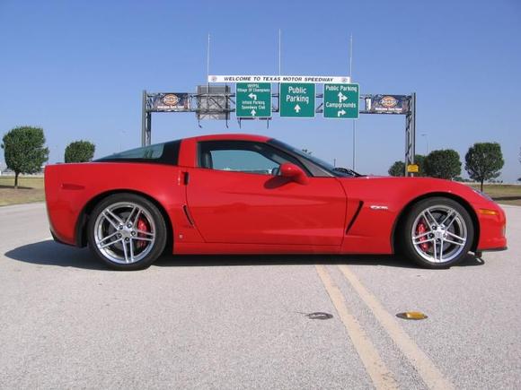 Our 2008 Z06 at Texas Motor Speedway, just got it new in May, 2009 and put it on the infield road course the next month!