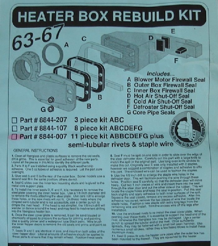 C2 Heater core firewall seal kit CorvetteForum Chevrolet Corvette