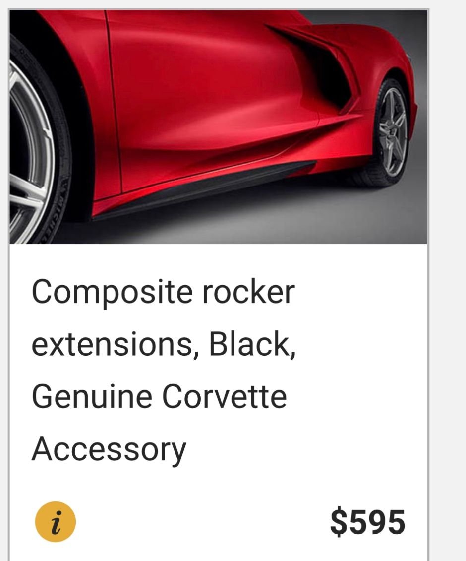 FS (For Sale) Corvette factory composite rocker extensions ...