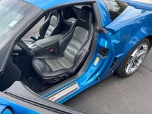two tone leather on seats with Z06 embroidered logo in seat back