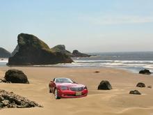 beach cross scene