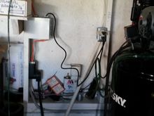 compressor power control to the lights, compressor shuts off it lights are powered off and the air line is shut off to prevent blowing a air line while Iam away. Woody