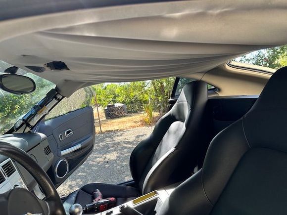 Custom sagging headliner