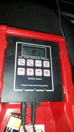 sitting overnight the temps show readings within 0.1 degree of one another left to right intake manifold