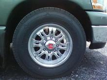 weld evo racing wheels and vented and slotted rotors chromed