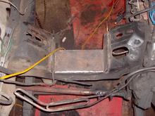 Had to notch the crossmember to get the deeper "industrial" oil pan to fit