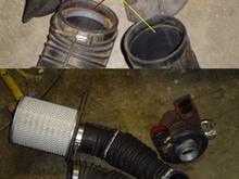 Non and intercooled air filter and turbo tube