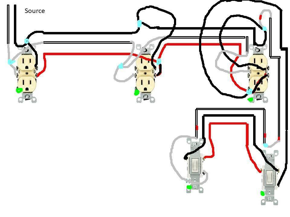 3 receptacles 1 is split controlled by 2 3 way switches - DoItYourself ...