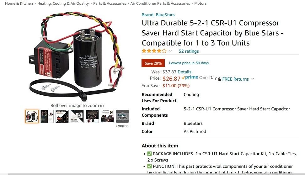 A/C unit hard start kit install Community Forums