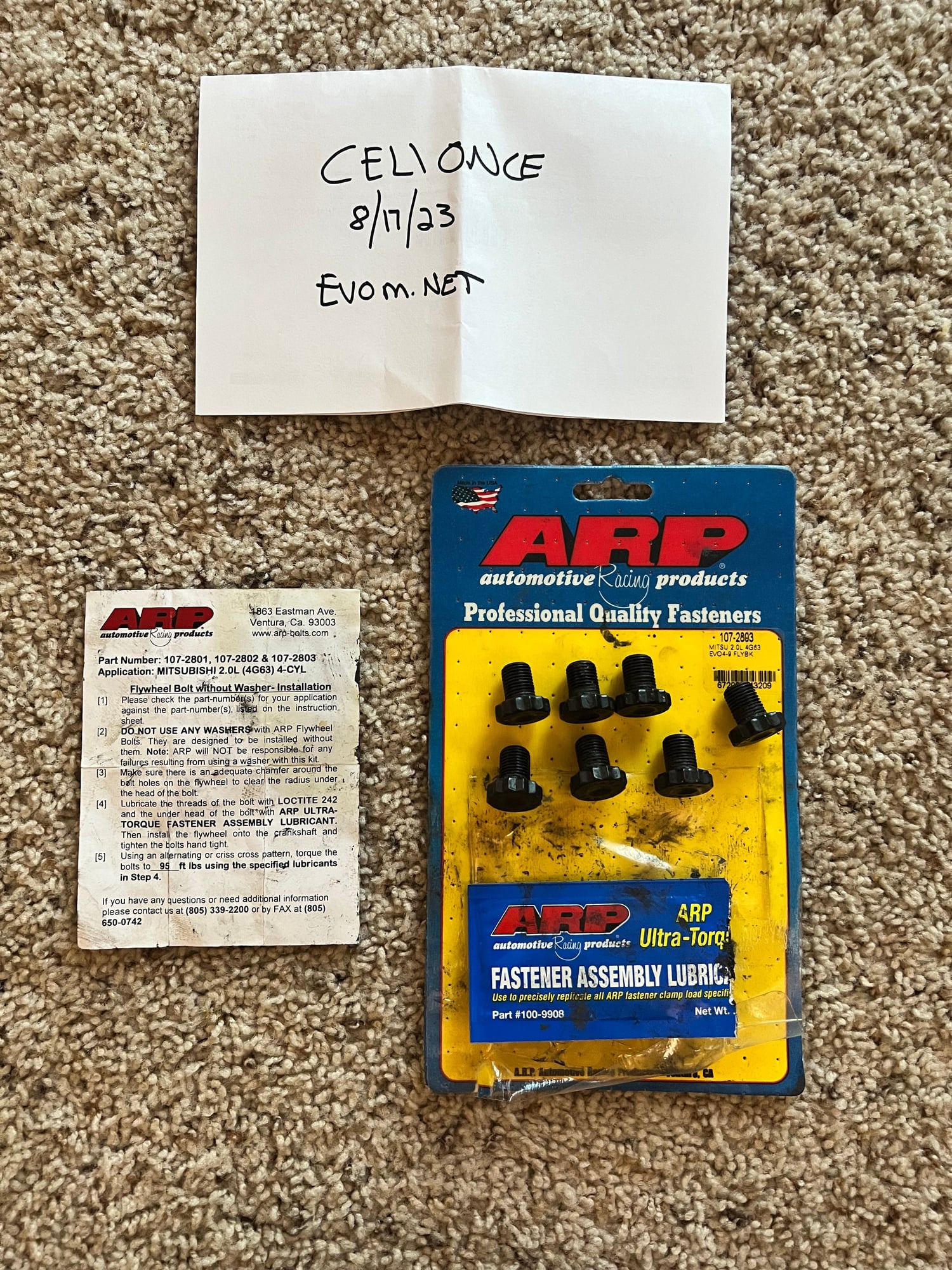Drivetrain - ARP Flywheel Bolts for Evo 4-9 (Unused, obviously) - New - Seattle, WA 98101, United States