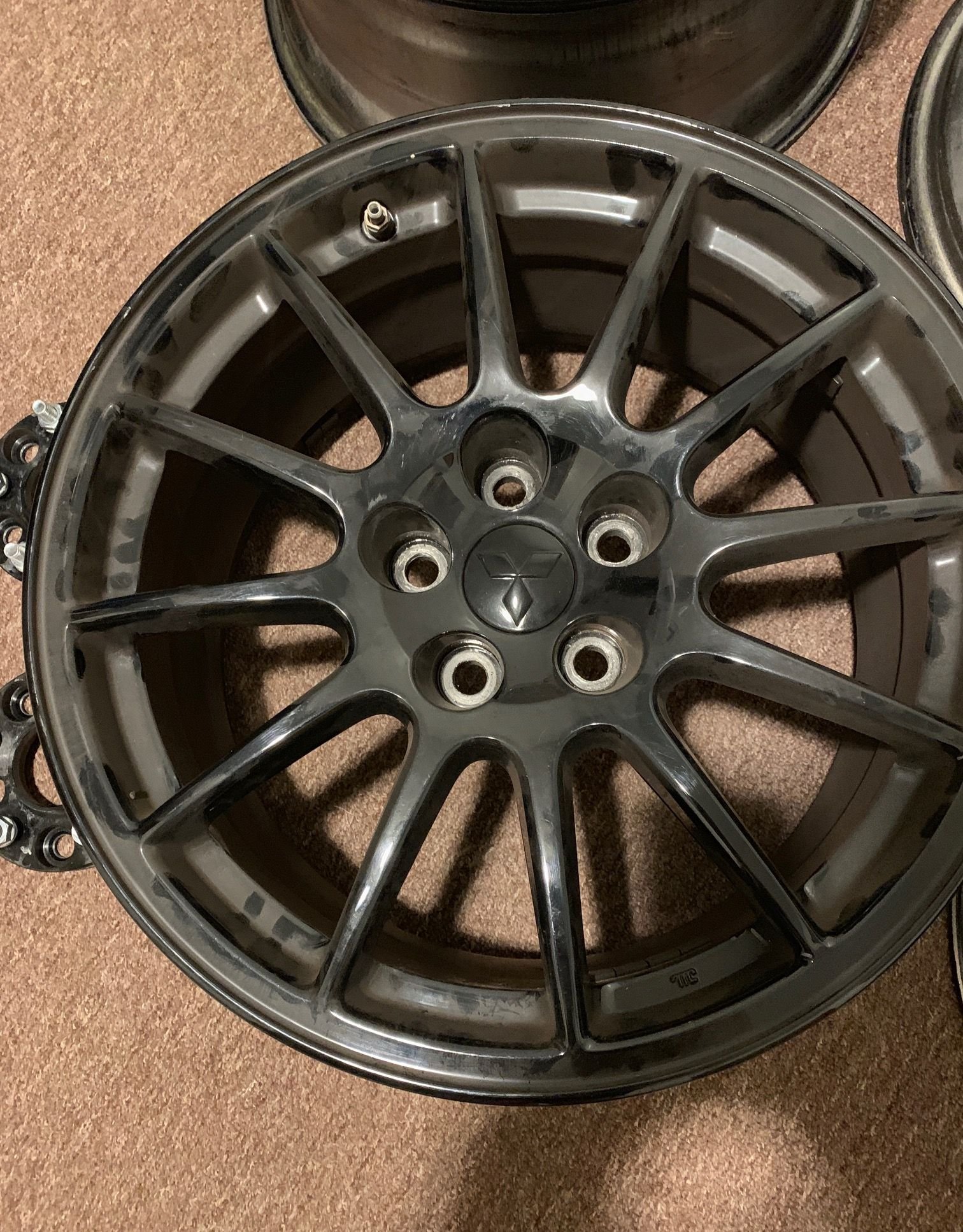 Wheels and Tires/Axles - Black Evo X OEM Wheels and 20mm spacers... - Used - 2008 to 2015 Mitsubishi Lancer Evolution - Lindenhurst, NY 11757, United States