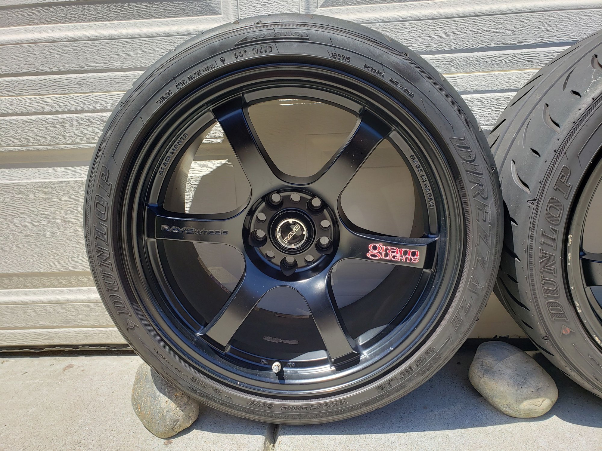 Wheels and Tires/Axles - FS: Rays Gram Lights 57DR - 18x9.5 +22 w/ Dunlop Direzza ZIII 265/35/18 - Used - 2008 to 2016 Mitsubishi Lancer Evolution - Fremont, CA 94555, United States