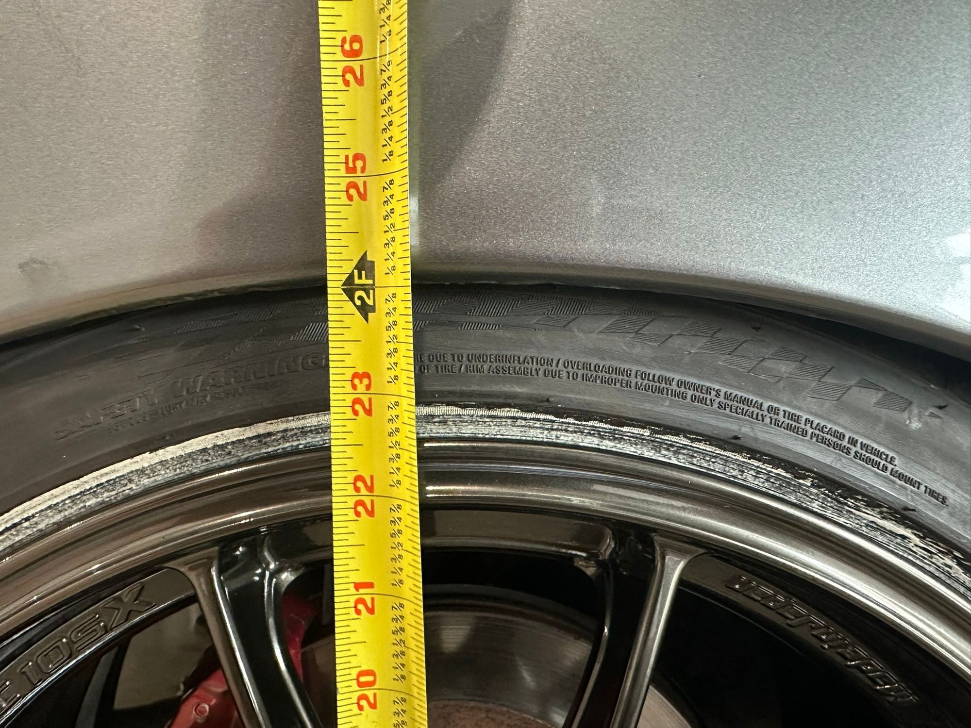 Ground to rear fender measurement