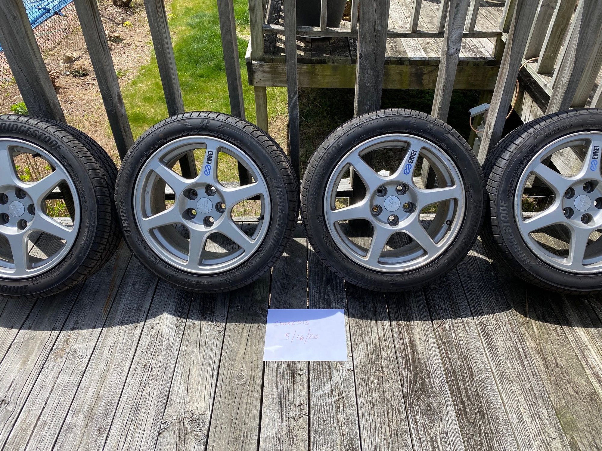 Wheels and Tires/Axles - Stock Evo 8 Enkei Wheels/Tires - Used - 2003 to 2006 Mitsubishi Lancer Evolution - Patchogue, NY 11772, United States