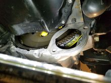 Rear view of clutch and flywheel assembly 