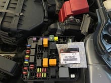 ^Failed fuel pump relay pulled out, with a new one ready to enter service.