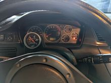 Autometer analog boost gauge.