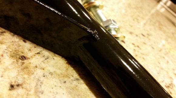 Close up of the main side support welds