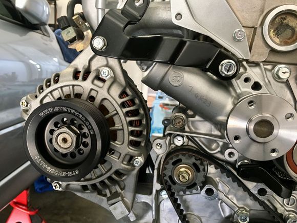 STM pulley, new alternator, powder coated goodness