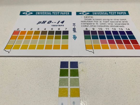 The original SLLC coolant after 9 years, still firmly at pH=7~7.5 or so. Super long life indeed.